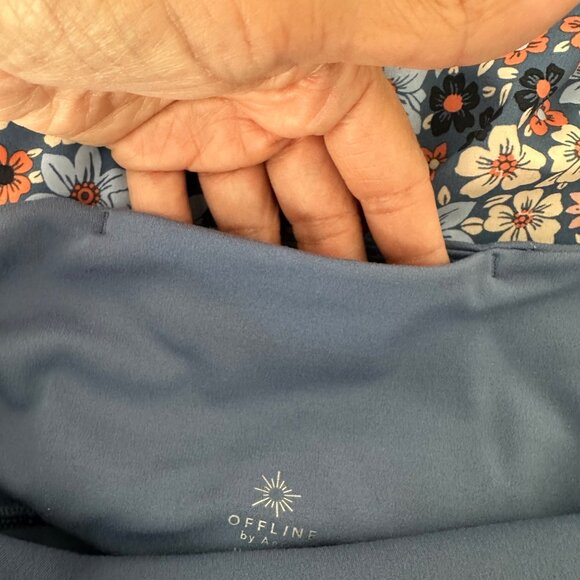 Aerie Offline Floral Print Activewear Mini Skort Blue Lightweight Sz M - Picture 5 of 8